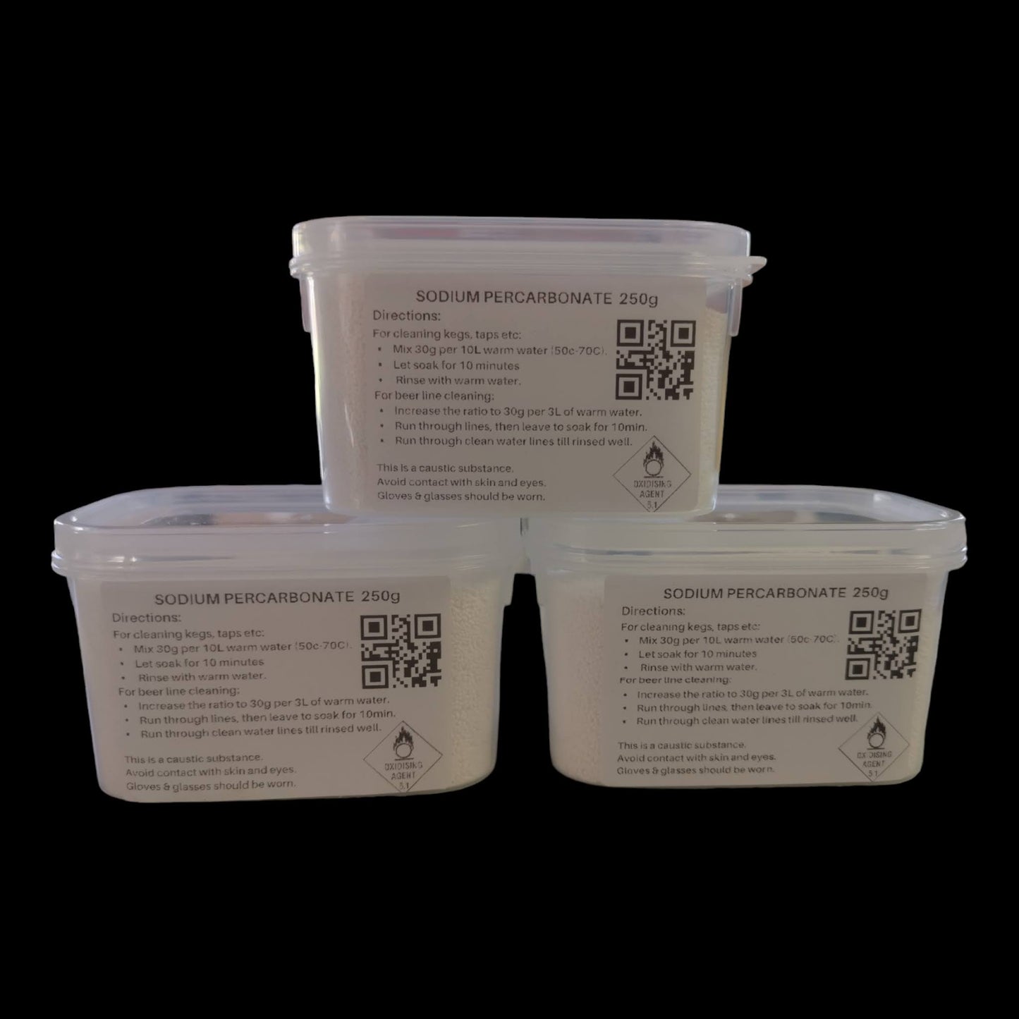 Sodium Percarbonate | Cleaner and Sanitiser | 250g Jar - iKegger | Mini Keg & Beer Growler System