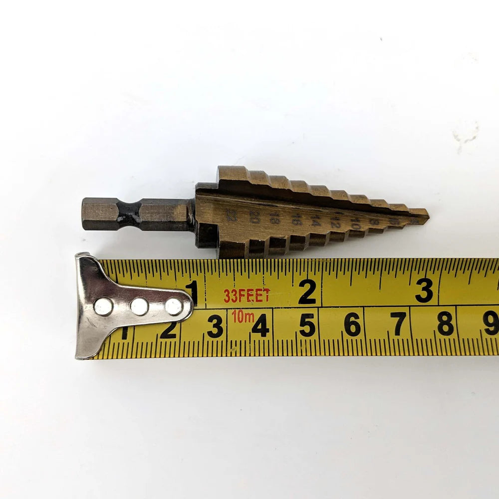 Stepped Drill Bit: 4 22mm Titanium Coated – iKegger | Mini keg systems, homebrew gear, cocktails on tap, and beer growlers