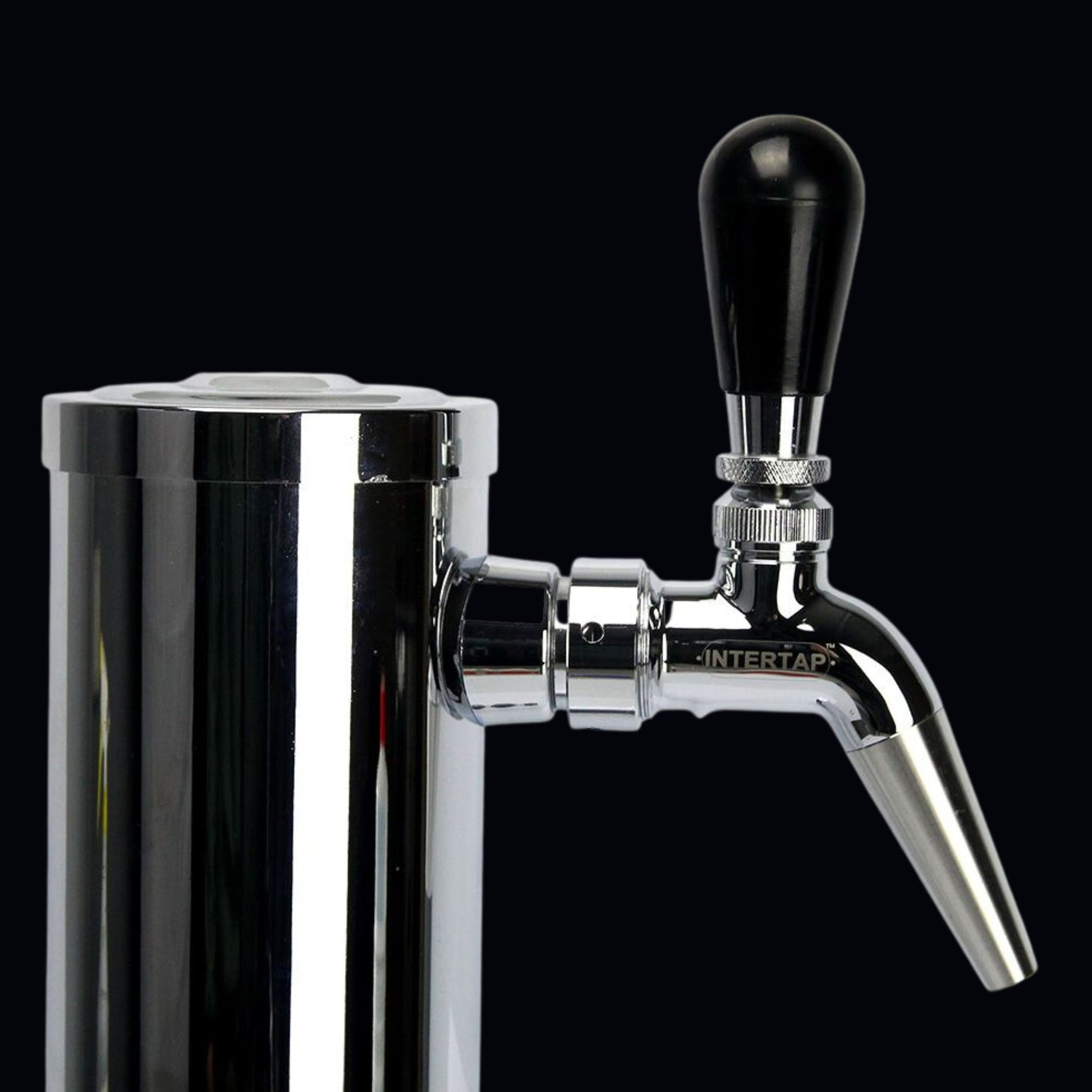 Stout Spout   To Suit Intertap (Flow Control & Chrome) - iKegger | Mini Keg & Beer Growler System